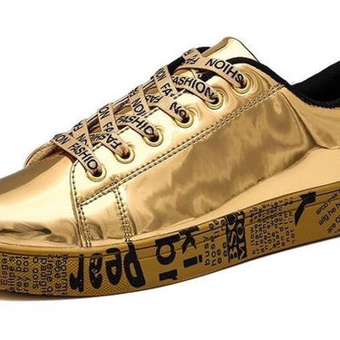 Unisex Casual Summer Brand Flats Fashion Lace-Up Golden Trainers - SolaceConnect.com