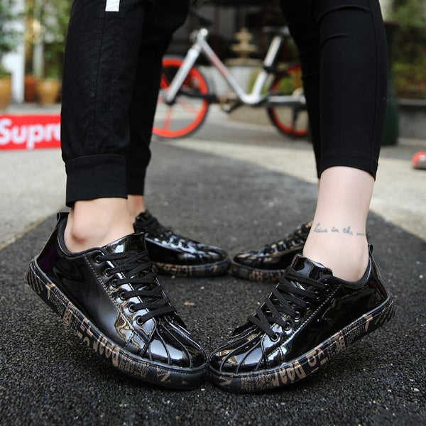 Unisex Casual Summer Brand Flats Fashion Lace-Up Golden Trainers - SolaceConnect.com