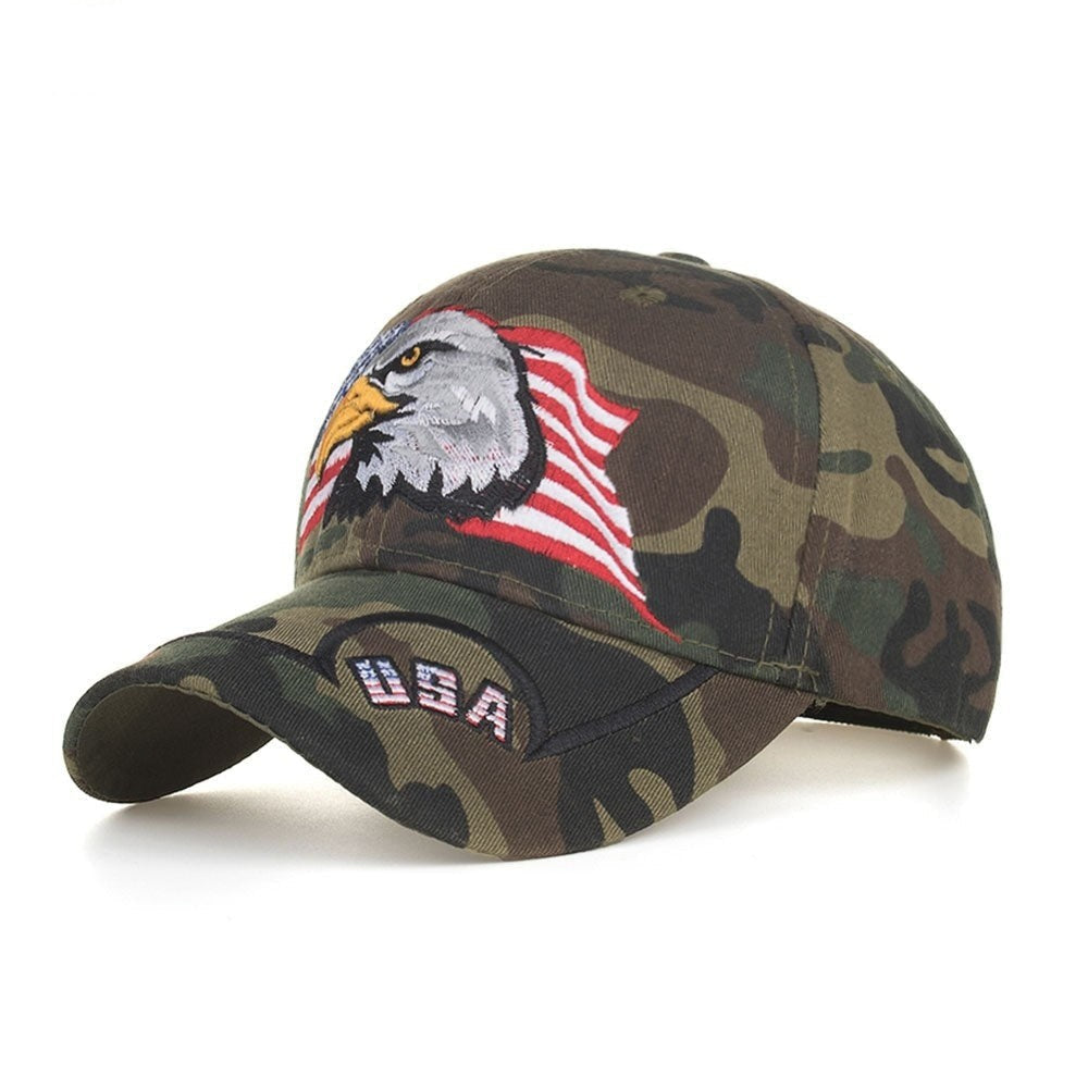 Unisex Casual USA American Flag Embroidery Camouflage Baseball Cap  -  GeraldBlack.com