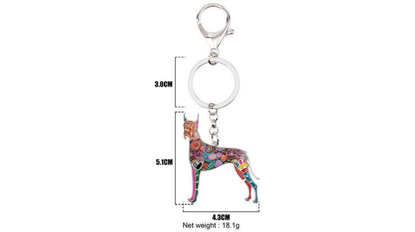 Unisex Charm Great Dane Dog Animal Enamel Key Chains Keyrings Gift - SolaceConnect.com