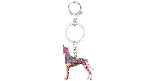 Unisex Charm Great Dane Dog Animal Enamel Key Chains Keyrings Gift - SolaceConnect.com