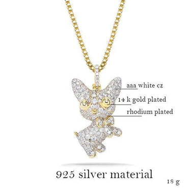 925 Sterling Silver Cute Cat Necklaces & Pendants Rhinestone For Women Men Charm Smooth - SolaceConnect.com