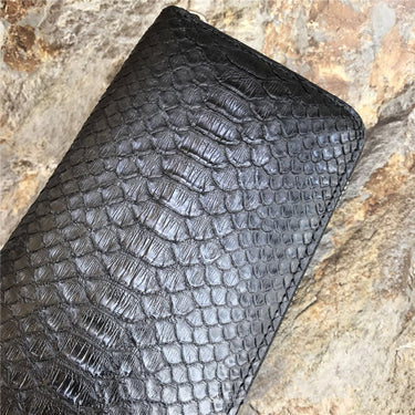 Unisex Classic Genuine Leather Card Holders Zipper Closure Wallets  -  GeraldBlack.com