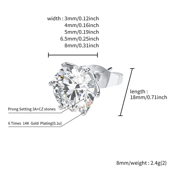 Unisex Classic Style 925 Sterling Silver Moissanite Fine Jewelry Stud Earrings  -  GeraldBlack.com