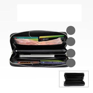 Unisex Classical Black White Authentic Real Stingray Skin Long Wallet  -  GeraldBlack.com