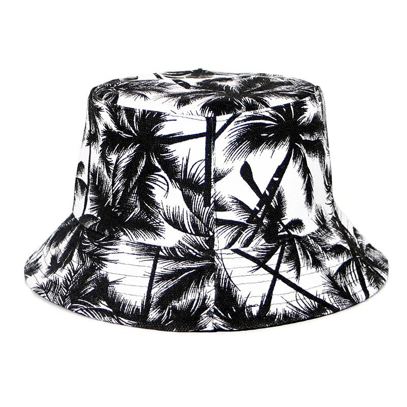 Unisex Coconut Tree Printed Hip Hop Fashion Reversible Bucket Hat  -  GeraldBlack.com