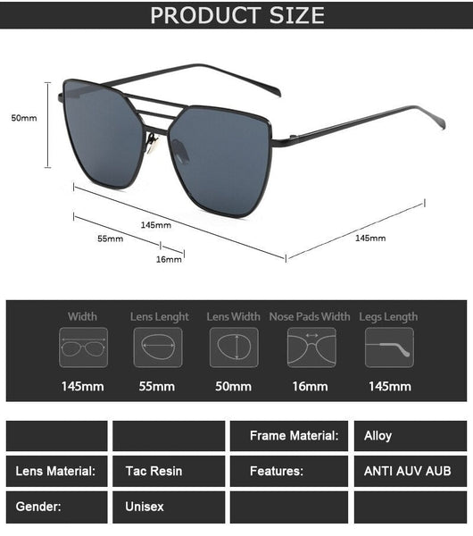 Unisex Cool Flat Top Alloy Frame Sunglasses with Rose Gold Mirror Lens  -  GeraldBlack.com
