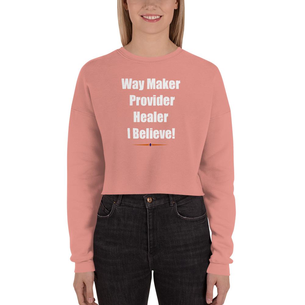 Unisex Cotton Fleece Crop Sweatshirt with White Letters Print - SolaceConnect.com