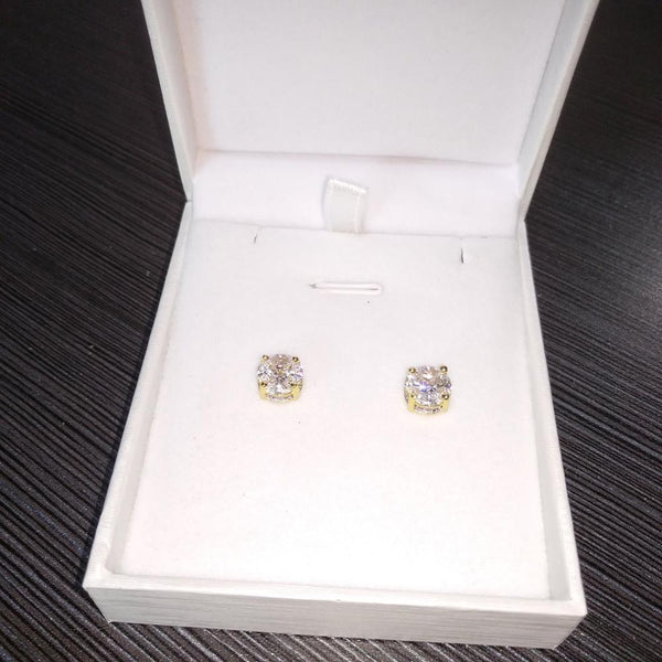 Unisex Cz Stone Korean Fashion Inlay Cute Zircon Silver & Gold Earrings - SolaceConnect.com