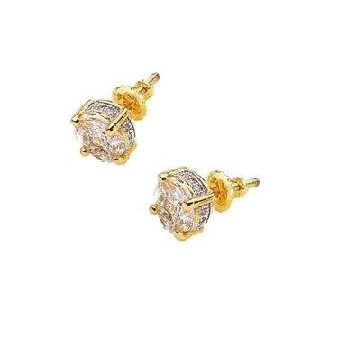 Unisex Cz Stone Korean Fashion Inlay Cute Zircon Silver & Gold Earrings  -  GeraldBlack.com