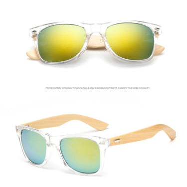 Unisex Designer Original Wooden Bamboo UV400 Mirror Sunglasses  -  GeraldBlack.com