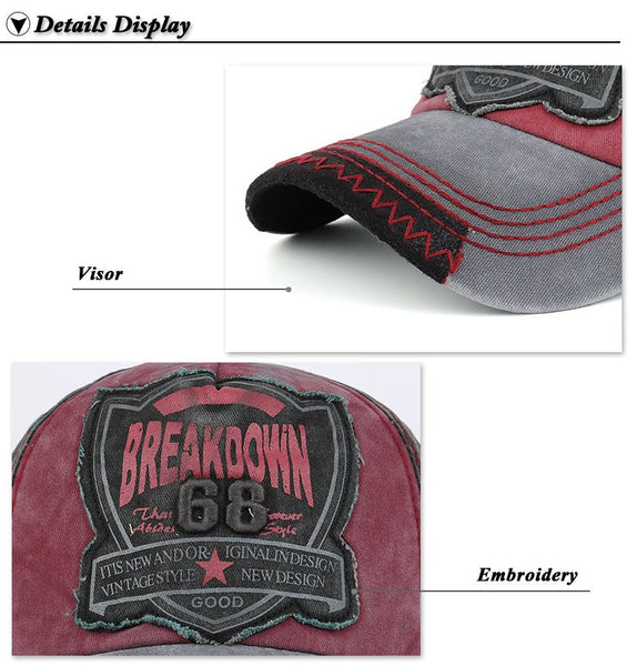 Unisex Embroidery Jean Badge Snapback Adjustable Baseball Cap  -  GeraldBlack.com