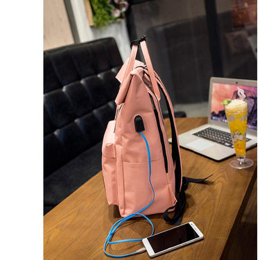Unisex External USB Chargeable Canvas Softback Backpack for Laptop - SolaceConnect.com
