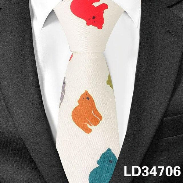Unisex Fashion Animal Print Casual Cartoon Neckties for Wedding - SolaceConnect.com