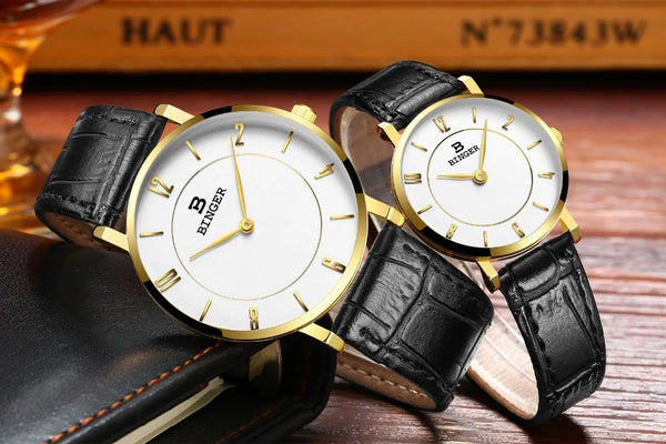 Unisex Fashion Casual Leather Business Water Proof Quartz Wristwatch  -  GeraldBlack.com
