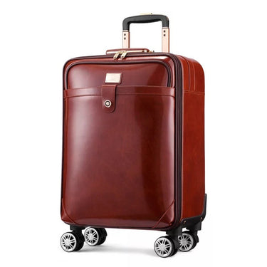 Unisex Fashion Genuine Leather Rolling Luggage Spinner Trolley Suitcase  -  GeraldBlack.com