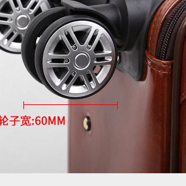 Unisex Fashion Genuine Leather Rolling Luggage Spinner Trolley Suitcase  -  GeraldBlack.com