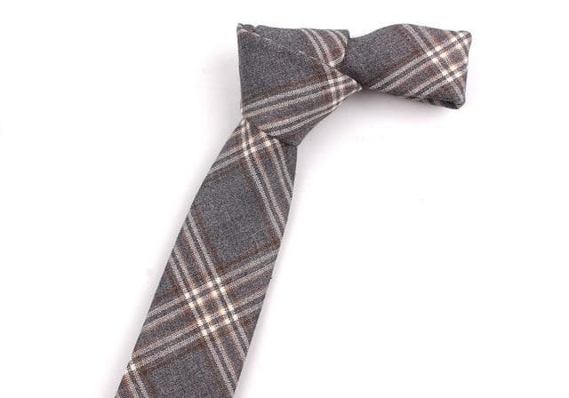 Unisex Fashion Slim Casual Plaid Cotton Neck Ties for Wedding Party - SolaceConnect.com