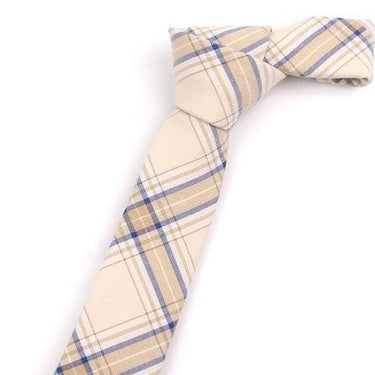 Unisex Fashion Slim Casual Plaid Cotton Neck Ties for Wedding Party - SolaceConnect.com