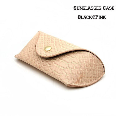 Unisex Fashion Striped Spectacle Sunglasses Eyewear Leather Case - SolaceConnect.com