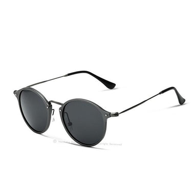 Unisex Fashion Vintage Aviation Aluminum Round Polarized Sunglasses - SolaceConnect.com