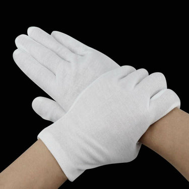 Unisex Fashion White Medium Thick Cotton Cleaning Inspection Work Gloves - SolaceConnect.com