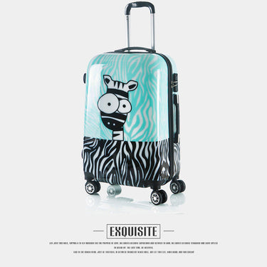 Unisex Fashion Zebra Printing Kids Cute Rolling Travel Trolley Bag  -  GeraldBlack.com