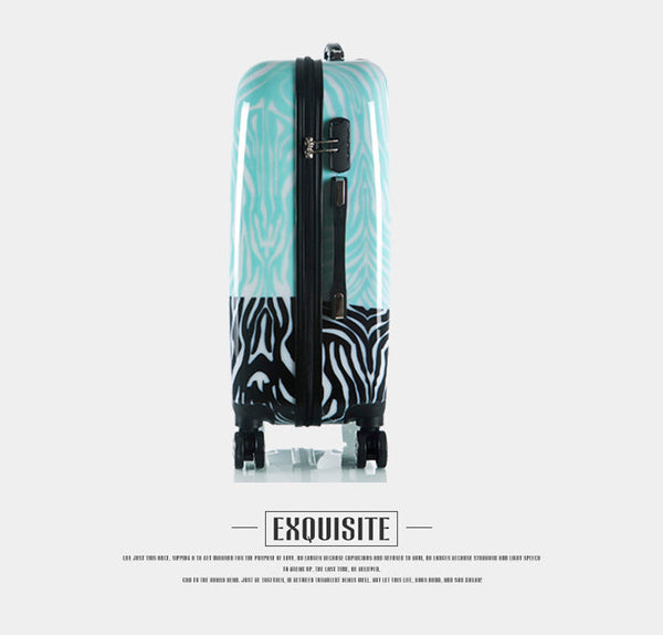Unisex Fashion Zebra Printing Kids Cute Rolling Travel Trolley Bag  -  GeraldBlack.com