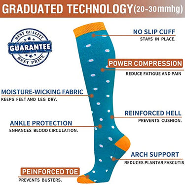 Unisex Fit Casual Varicose Vein Reduce Fatigue Compression Therapy Socks  -  GeraldBlack.com