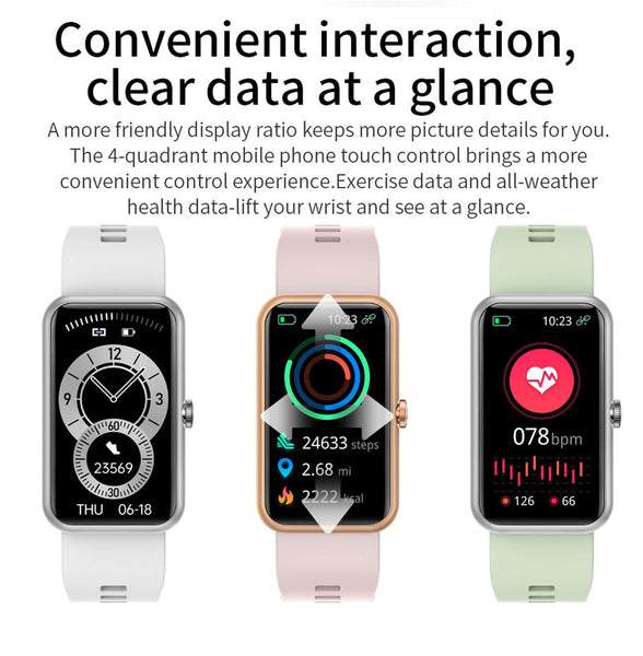 Unisex Full-Screen Touch Fitness Tracker Heart Rate Monitoring Wristband  -  GeraldBlack.com