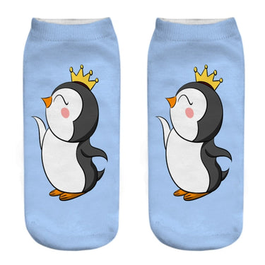 Unisex Funny 3D Print Cute Cartoon Singing Dancing Penguin Ankle Socks  -  GeraldBlack.com