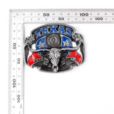 Unisex Genuine Leather Western Cowboy Texas Style Bull Head Skull Belts - SolaceConnect.com
