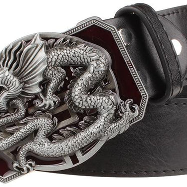 Unisex Golden Dragon Totem Heavy Flying Dragon Metal Buckle Belts - SolaceConnect.com