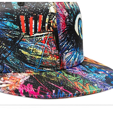 Unisex Graffiti Hip Hop  Pattern Flat Brim Cool Baseball Streetwear Trucker Snapback Cap Hat Eye gorras  -  GeraldBlack.com