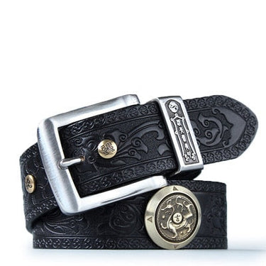 Unisex Handmade Designer Stainless Steel Button Genuine Leather Belts  -  GeraldBlack.com