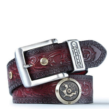 Unisex Handmade Designer Stainless Steel Button Genuine Leather Belts  -  GeraldBlack.com