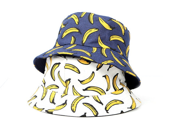 Unisex hat bob Summer Sun Hat Bucket Hats Banana Print Flat fishing hats gorros fisherman panama Cap  -  GeraldBlack.com