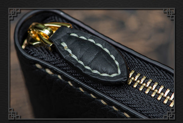 Unisex High-capacity Genuine Leather Seal Skin Card Holder Wallets  -  GeraldBlack.com
