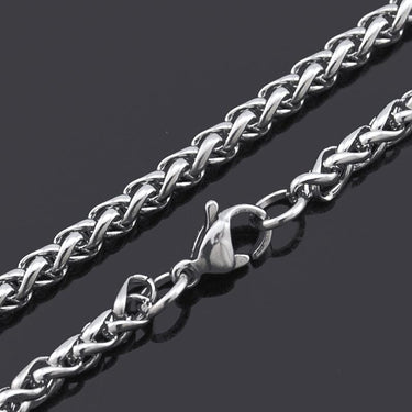 Unisex High Quality Braided Link Stainless Steel Necklace with 3mm Width - SolaceConnect.com