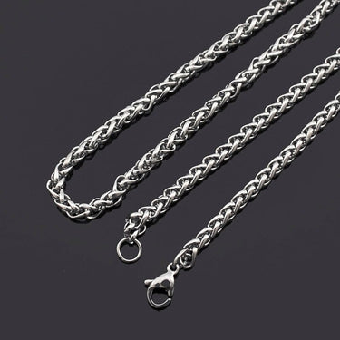 Unisex High Quality Braided Link Stainless Steel Necklace with 3mm Width  -  GeraldBlack.com