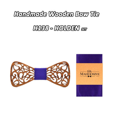 Unisex Hollow Floral Butterflies Wooden Bowties for Wedding Shirt Suit - SolaceConnect.com