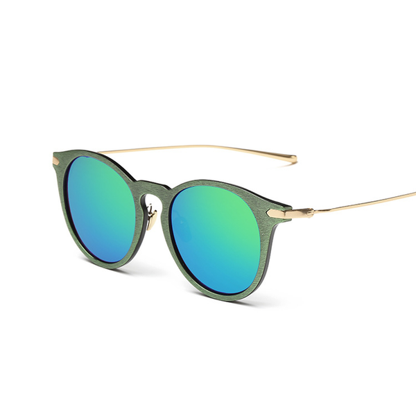 Unisex Imitate Gold Wooden Sunglasses with Vintage Designer Frames  -  GeraldBlack.com