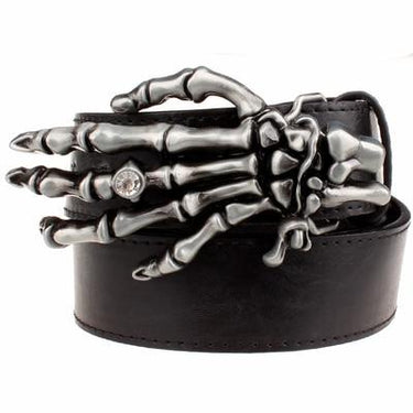 Unisex Leather Demon Hand Skull Bone Punk Rock Ghost Claw Belts - SolaceConnect.com