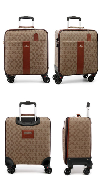 Unisex Luxury Synthetic Leather Rolling Luggage Trolley Suitcase Set  -  GeraldBlack.com