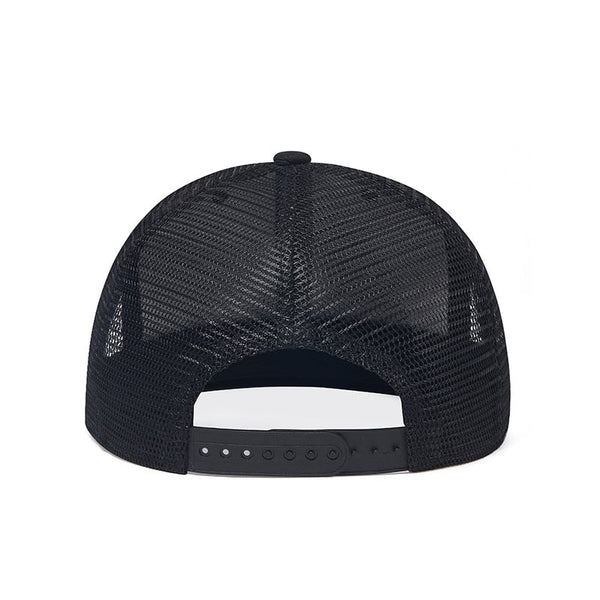 Unisex Mesh Trucker Hats Black Flat-brimmed Baseball Cap Outdoor Sports Hip Hop Snapback Sunscreen Hats  -  GeraldBlack.com