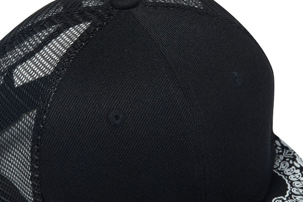 Unisex Mesh Trucker Hats Black Flat-brimmed Baseball Cap Outdoor Sports Hip Hop Snapback Sunscreen Hats  -  GeraldBlack.com
