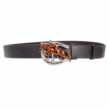 Unisex Novelty Horse Racing Equestrian Sport Riding Cow Metal Buckle Belt - SolaceConnect.com