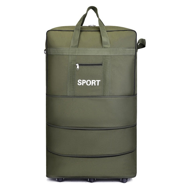 Unisex Oxford Multilayer Expanded Wheeled Rolling Luggage Travel Bag  -  GeraldBlack.com