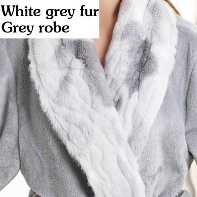 Men's Plus Size Extra Long Flannel Thermal Bathrobe Kimono with Soft Fur - SolaceConnect.com