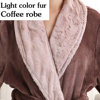Men's Plus Size Extra Long Flannel Thermal Bathrobe Kimono with Soft Fur - SolaceConnect.com